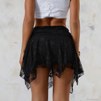 Sheer Asymmetric Frill Hem Skirt image 3