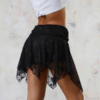 Sheer Asymmetric Frill Hem Skirt image 4