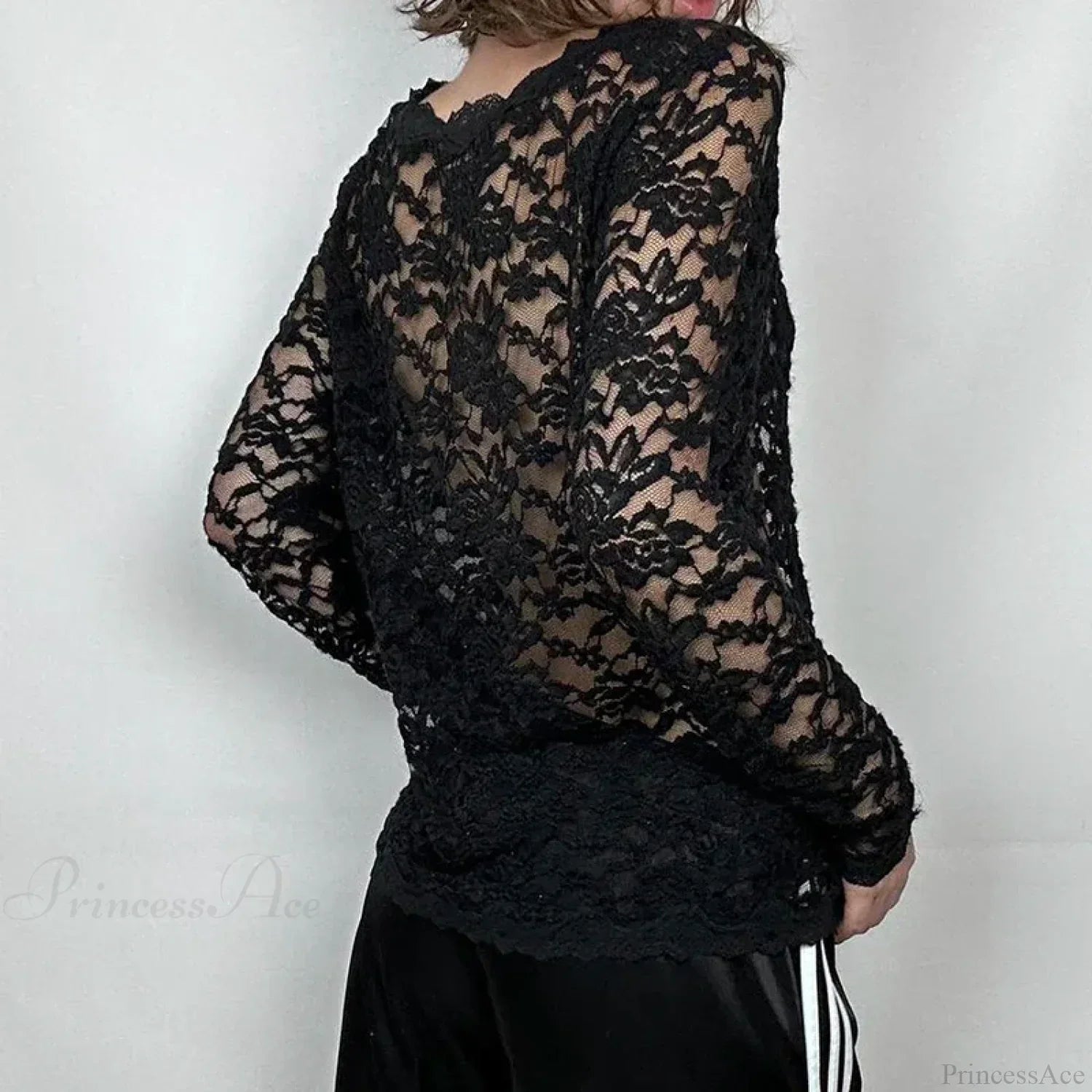 Sheer Button-up Knit Top image 3