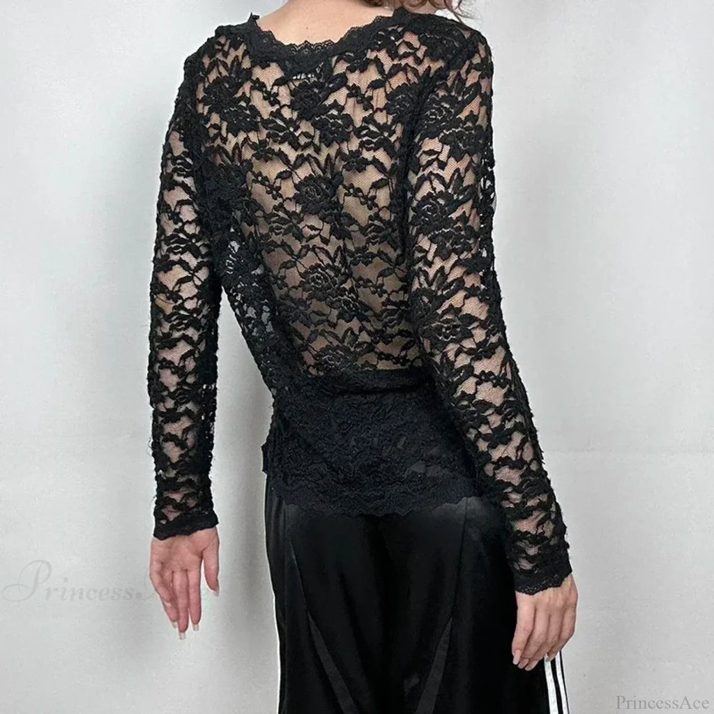 Sheer Button-up Knit Top image 2