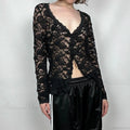 Sheer Button-up Knit Top image 1