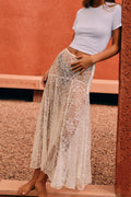 Sheer Floral Lace Maxi Skirt image 1