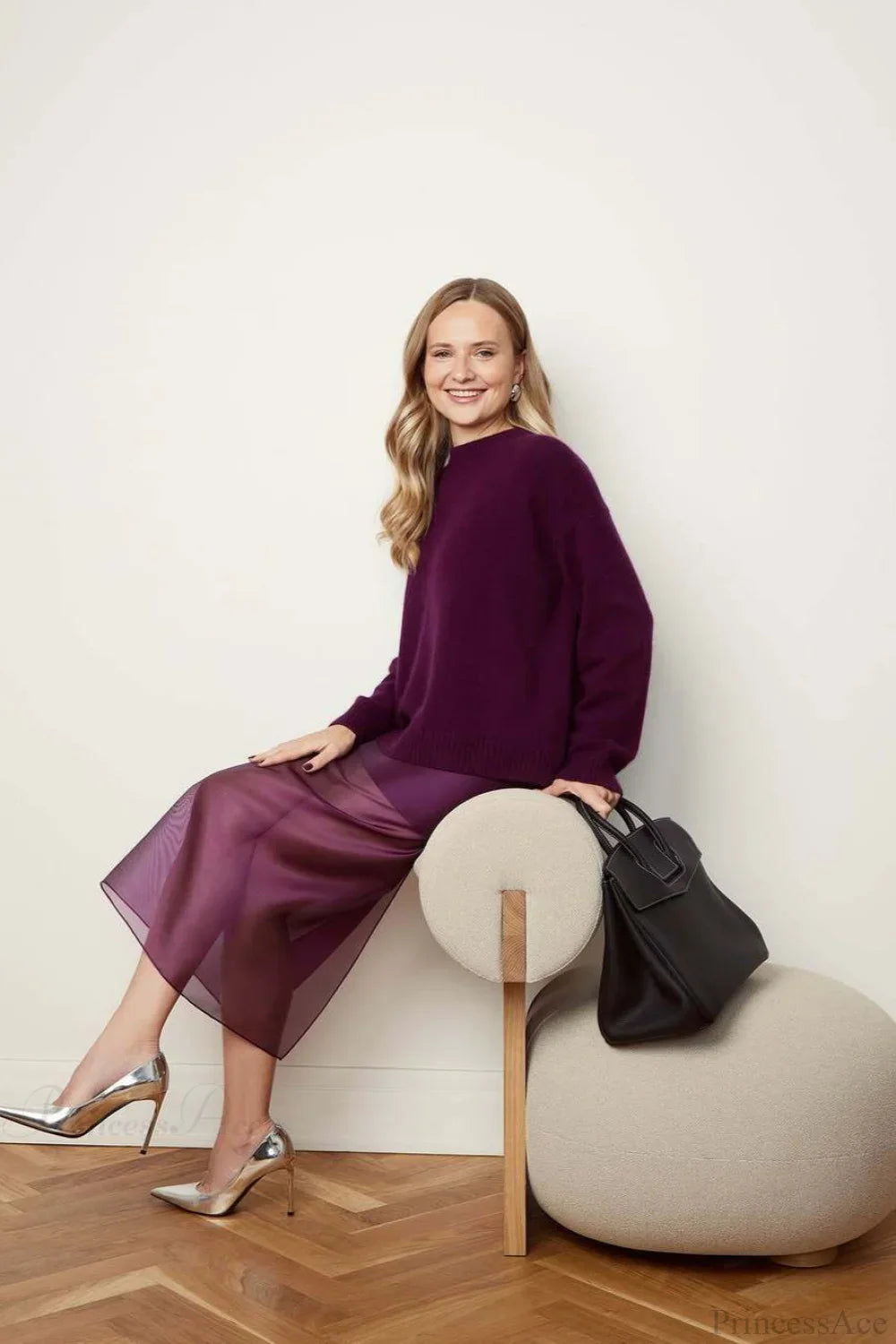 Sheer High Waist Midi Skirt image 6