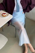 Sheer High Waist Midi Skirt image 1