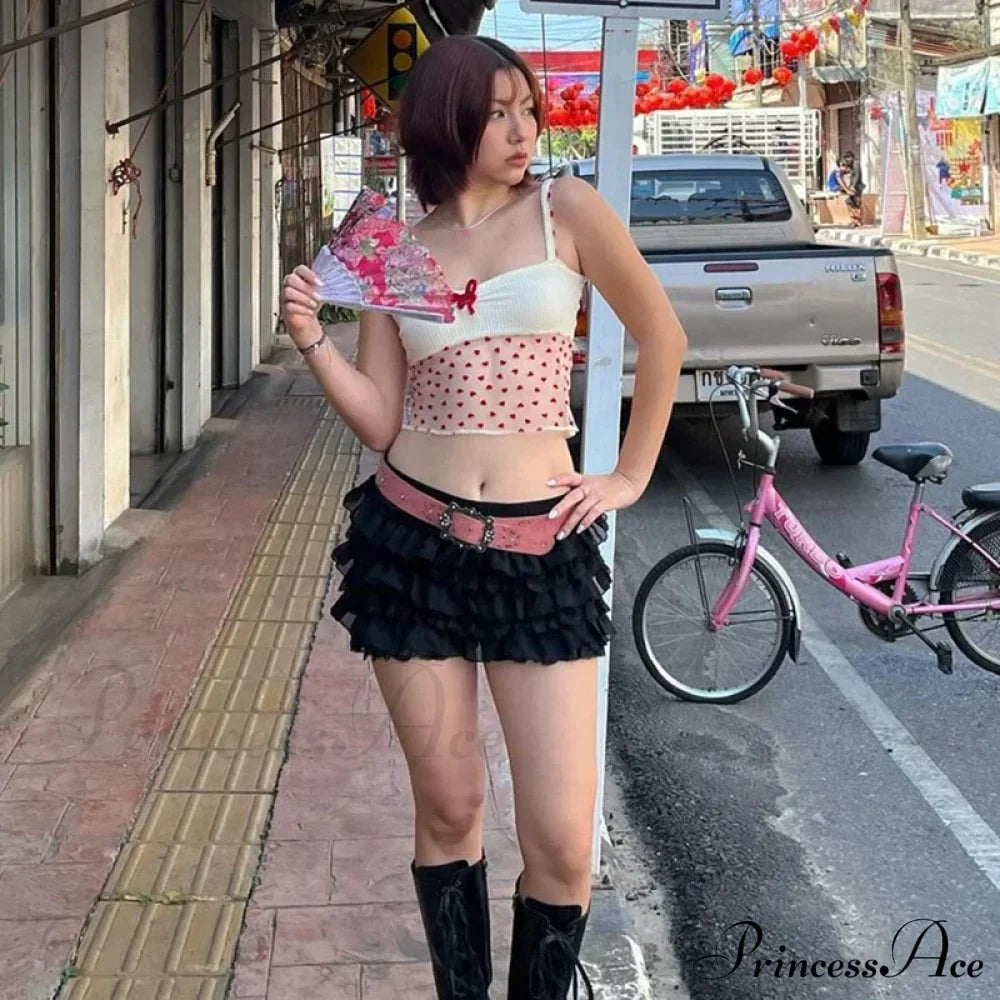 Sheer Knit Stylish Patchwork Bow Top image 2