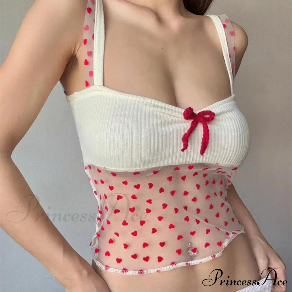 Sheer Knit Stylish Patchwork Bow Top image 1