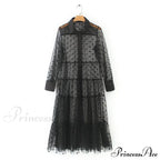 Sheer Lace Cover Up with Polka Dot Pattern for Summer image 5