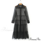 Sheer Lace Cover Up with Polka Dot Pattern for Summer image 2