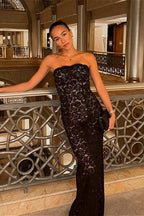 Sheer Lace Off Shoulder Elegant Maxi Dress image 4