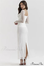 Sheer Long Sleeve Charming Bodycon Maxi Dress image 12