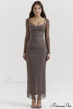 Sheer Long Sleeve Charming Bodycon Maxi Dress image 15