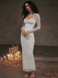Sheer Long Sleeve Charming Bodycon Maxi Dress image 4