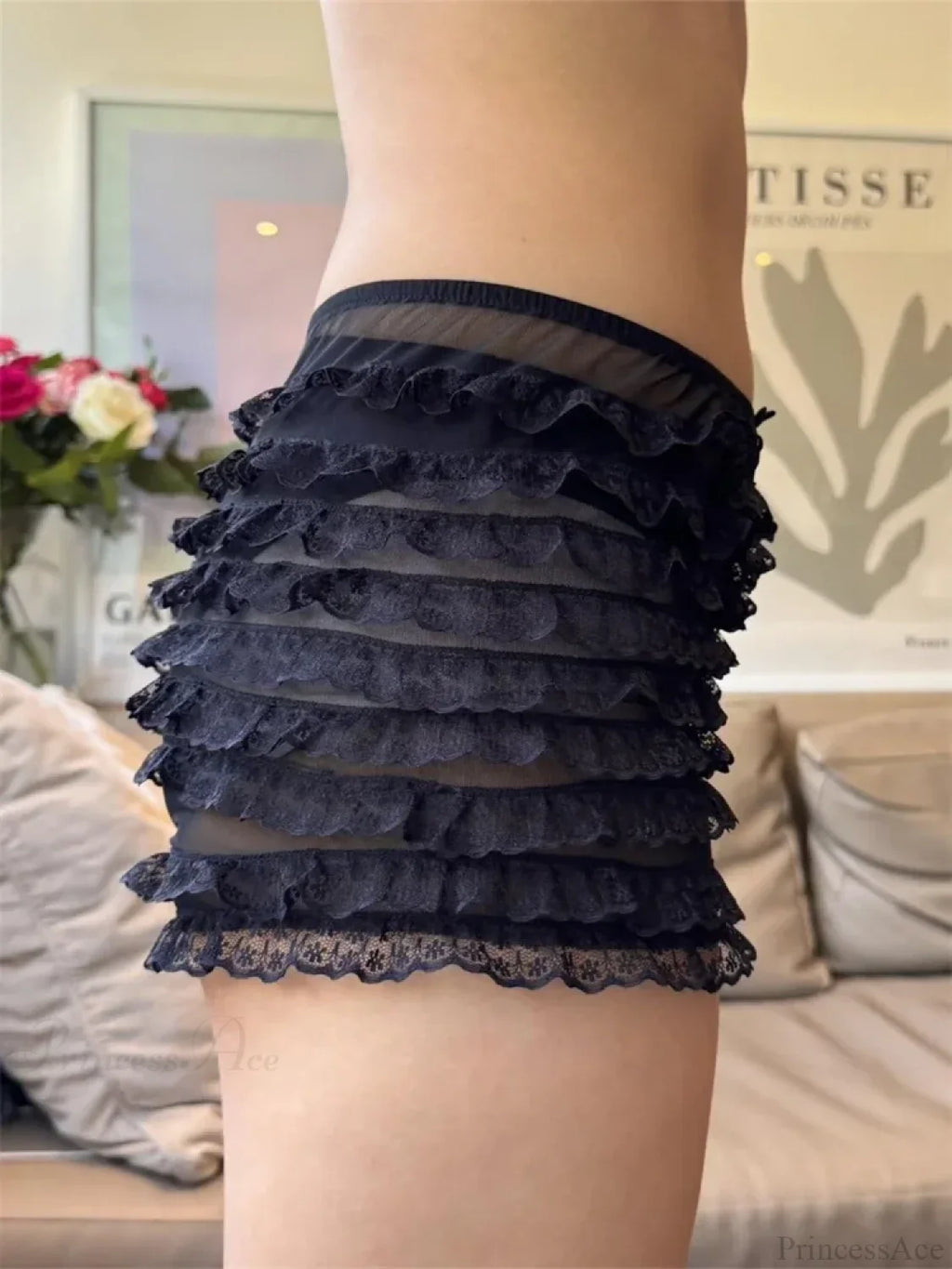 Sheer Mesh Ruffle Sleep Short image 5