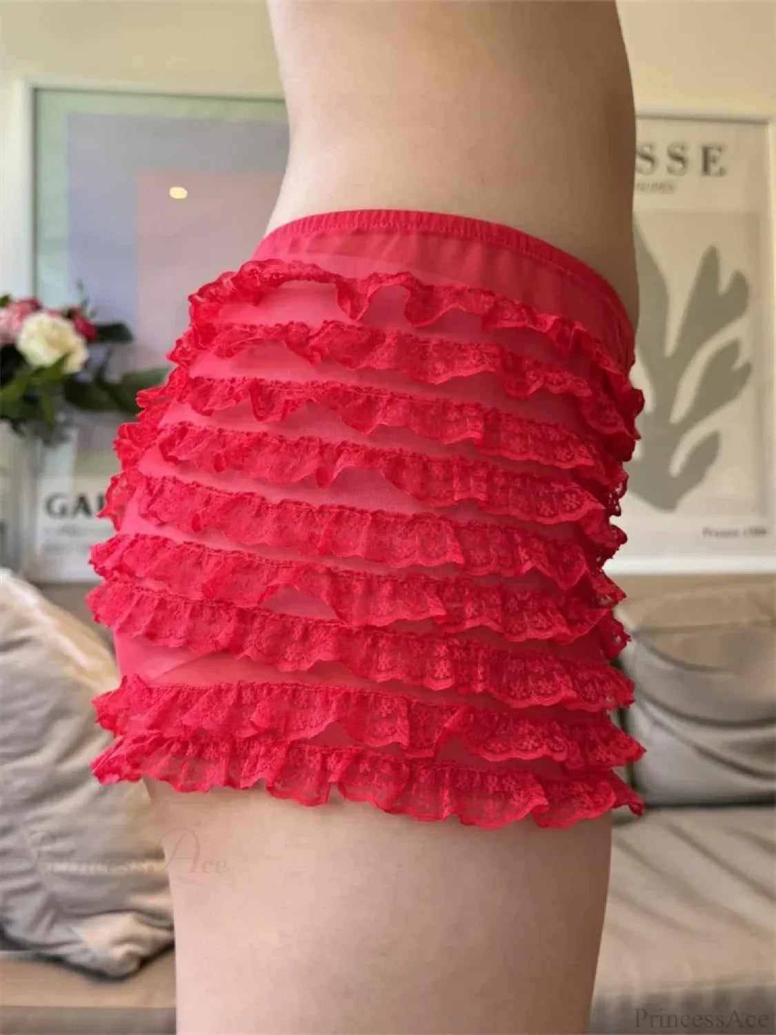 Sheer Mesh Ruffle Sleep Short image 2