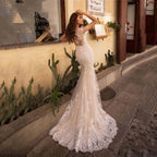 Sheer Tulle Mermaid Bridal Wedding Dress image 3