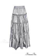Shiny Ruched Layered Skirt image 5