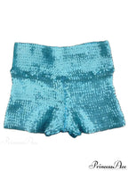 Shiny Sequin Pencil High Waist Mini Shorts image 8