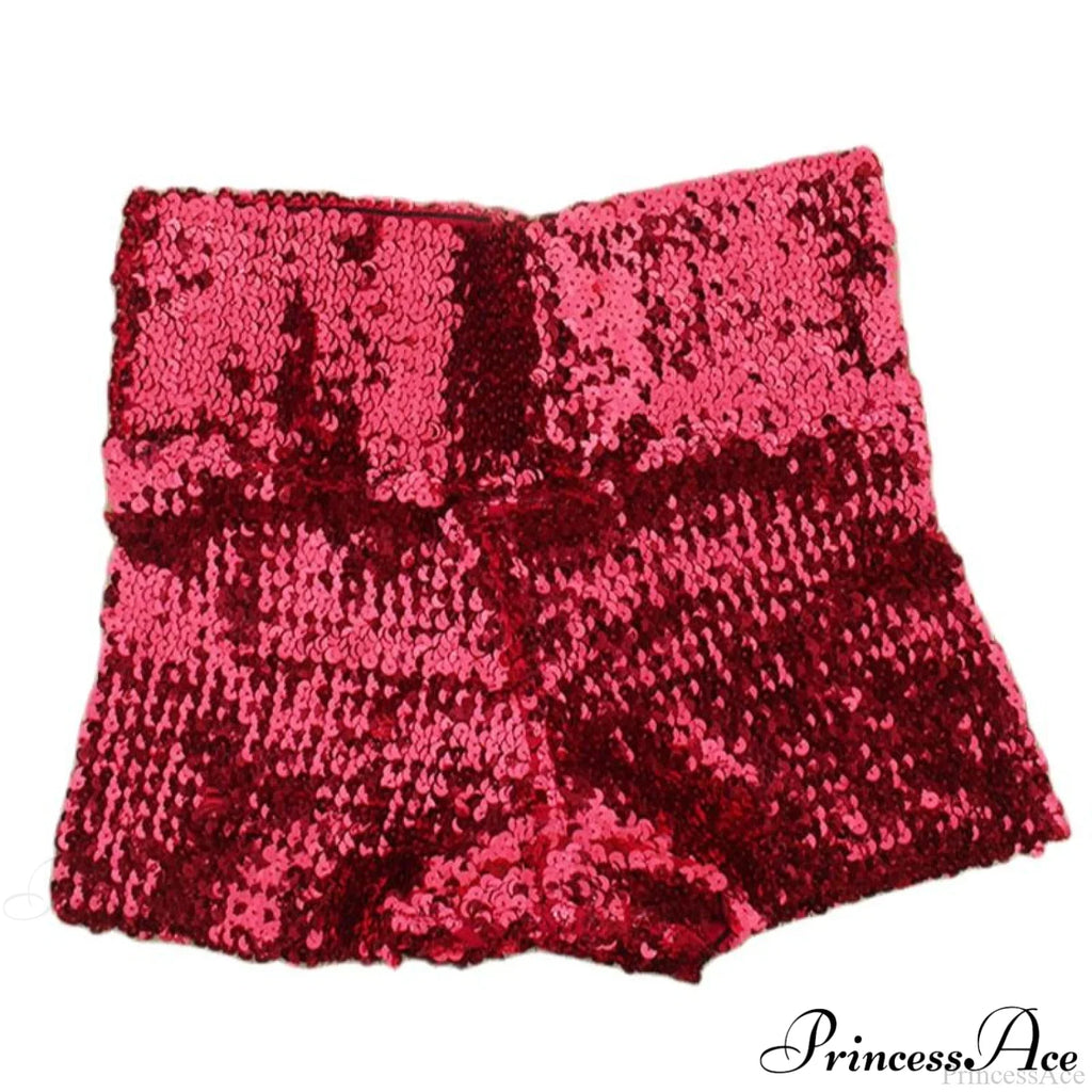 Shiny Sequin Pencil High Waist Mini Shorts image 12