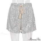 Shiny Sequin Pencil High Waist Mini Shorts image 14