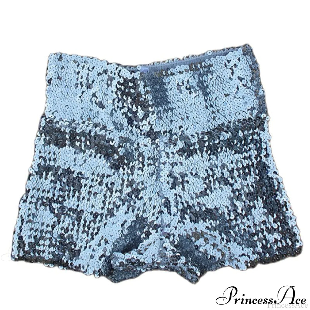 Shiny Sequin Pencil High Waist Mini Shorts image 6