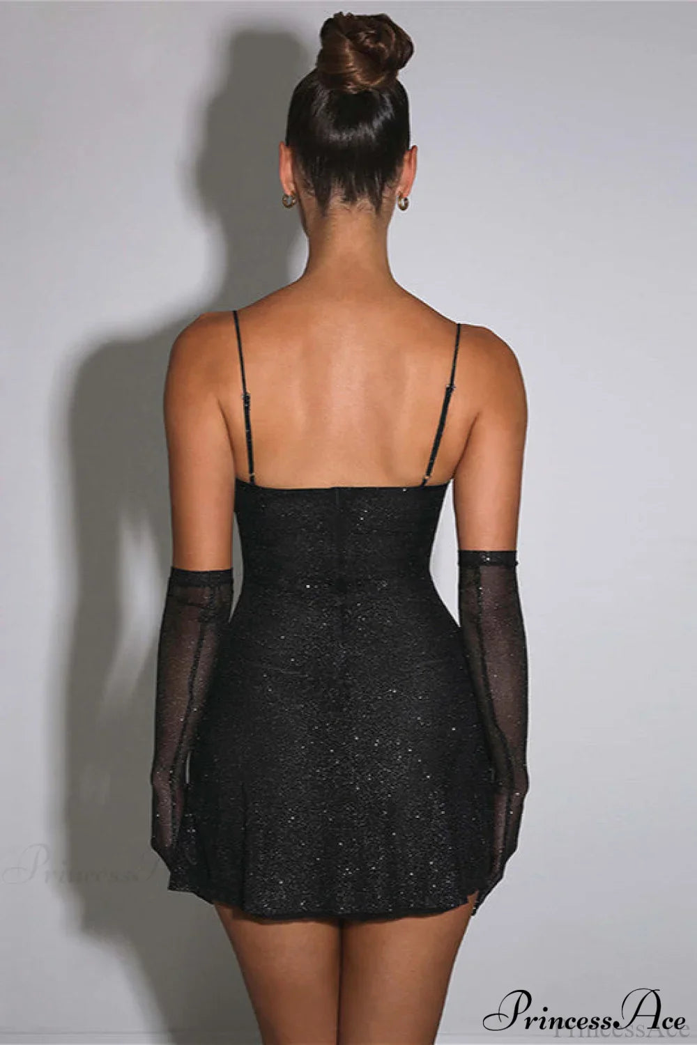 Shiny Slim Spaghetti Strap Slit Party Dress image 4