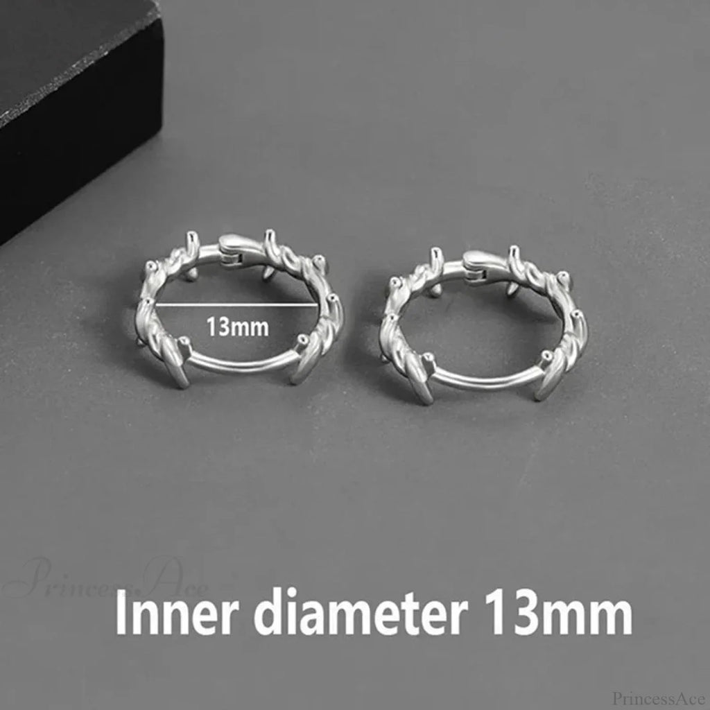 Shiny Thorns Circle Five-Pointed Star Earring image 6