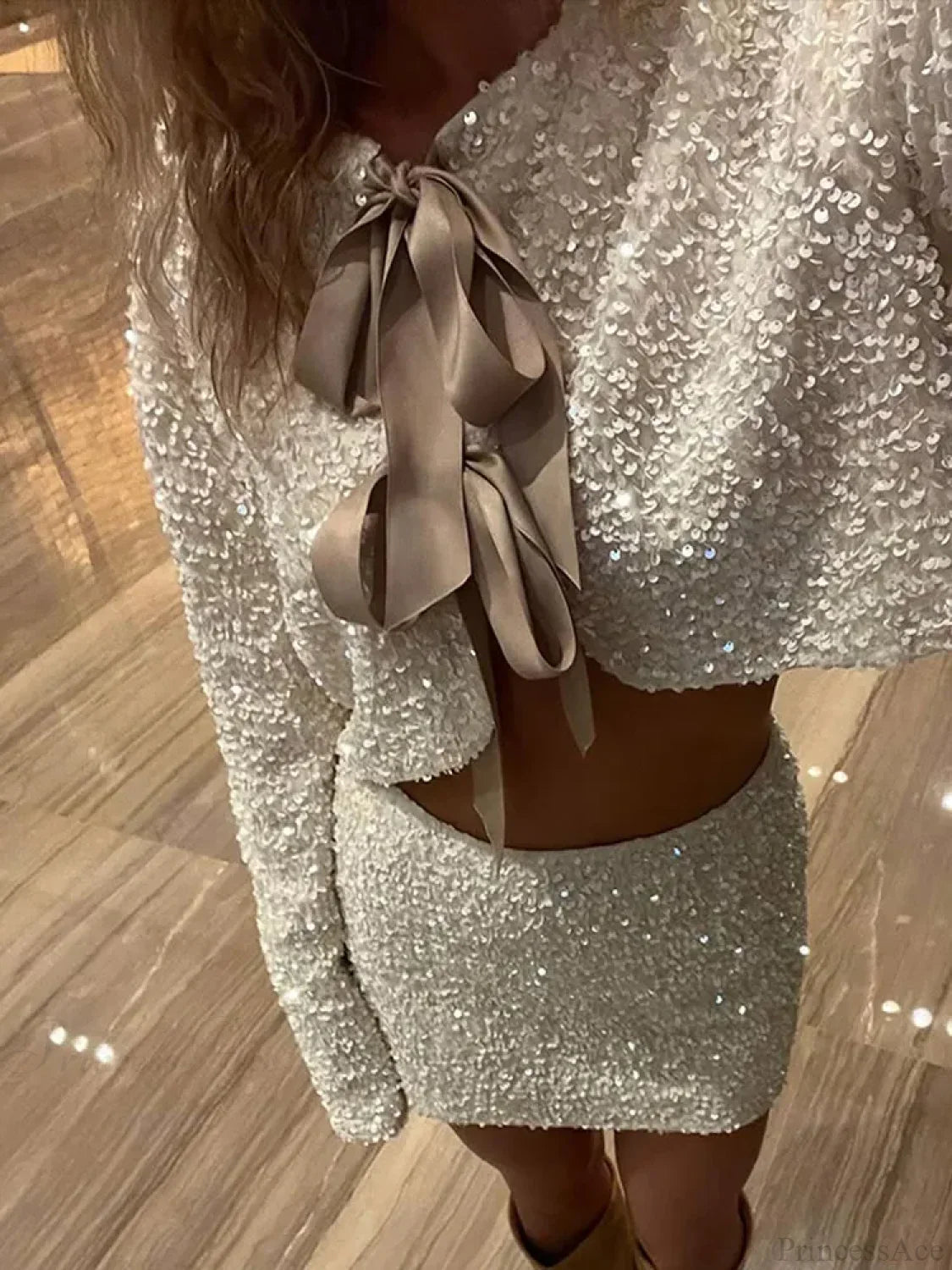 Shiny White Sequins Coat image 6