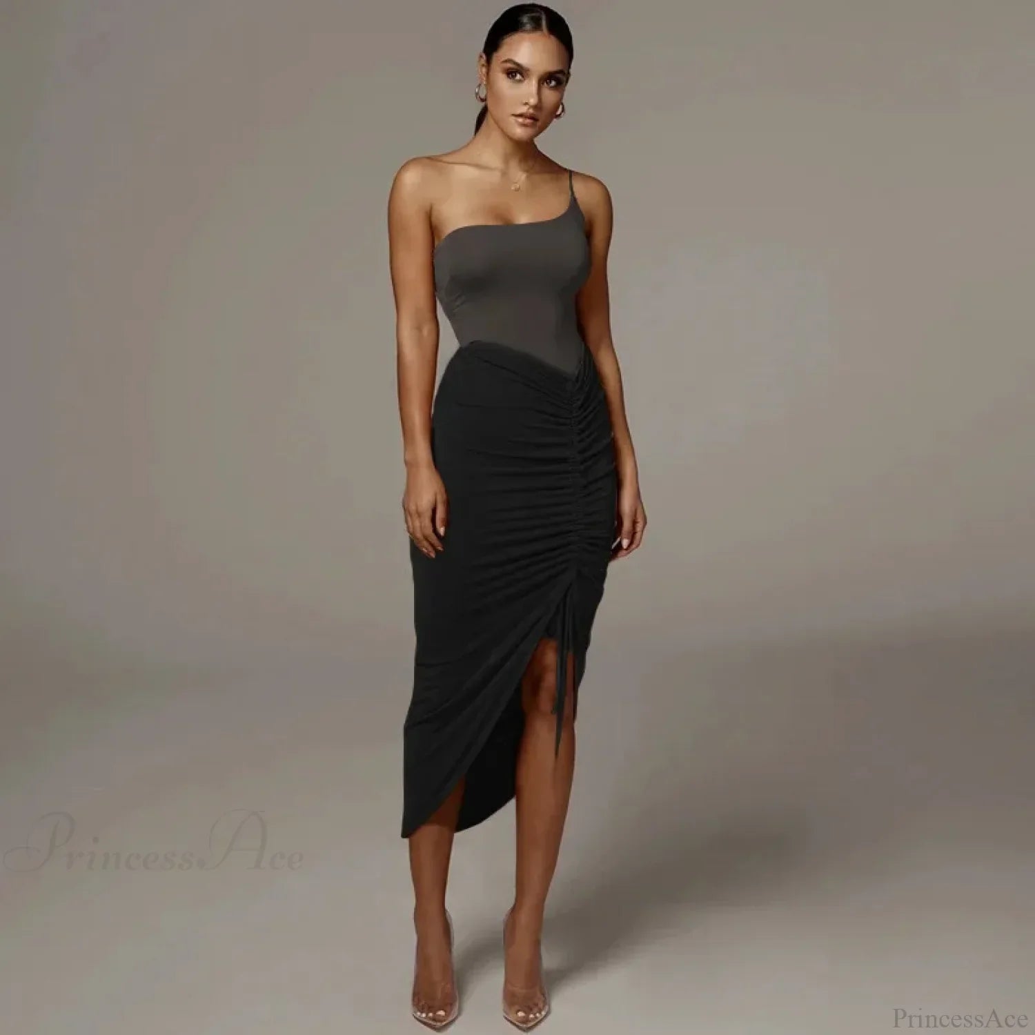 Shirring Pleated Wrap Hip Skirt image 2