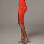 Shirring Pleated Wrap Hip Skirt image 5