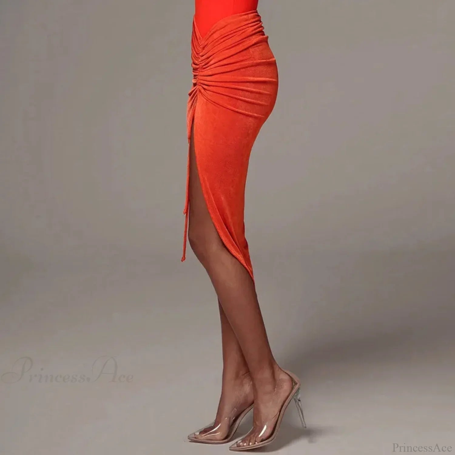Shirring Pleated Wrap Hip Skirt image 5