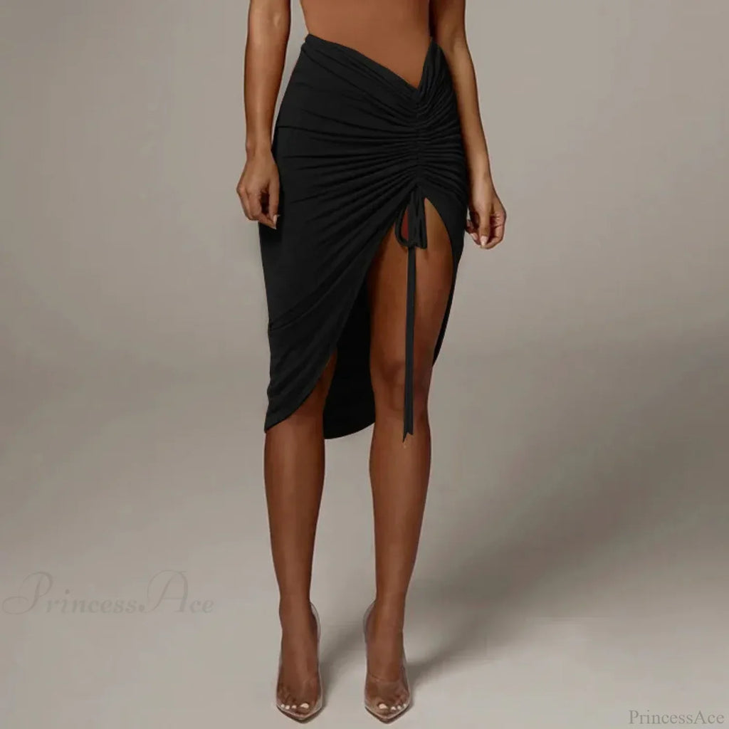 Shirring Pleated Wrap Hip Skirt image 1