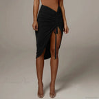 Shirring Pleated Wrap Hip Skirt image 1
