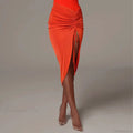 Shirring Pleated Wrap Hip Skirt image 6