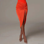 Shirring Pleated Wrap Hip Skirt image 6