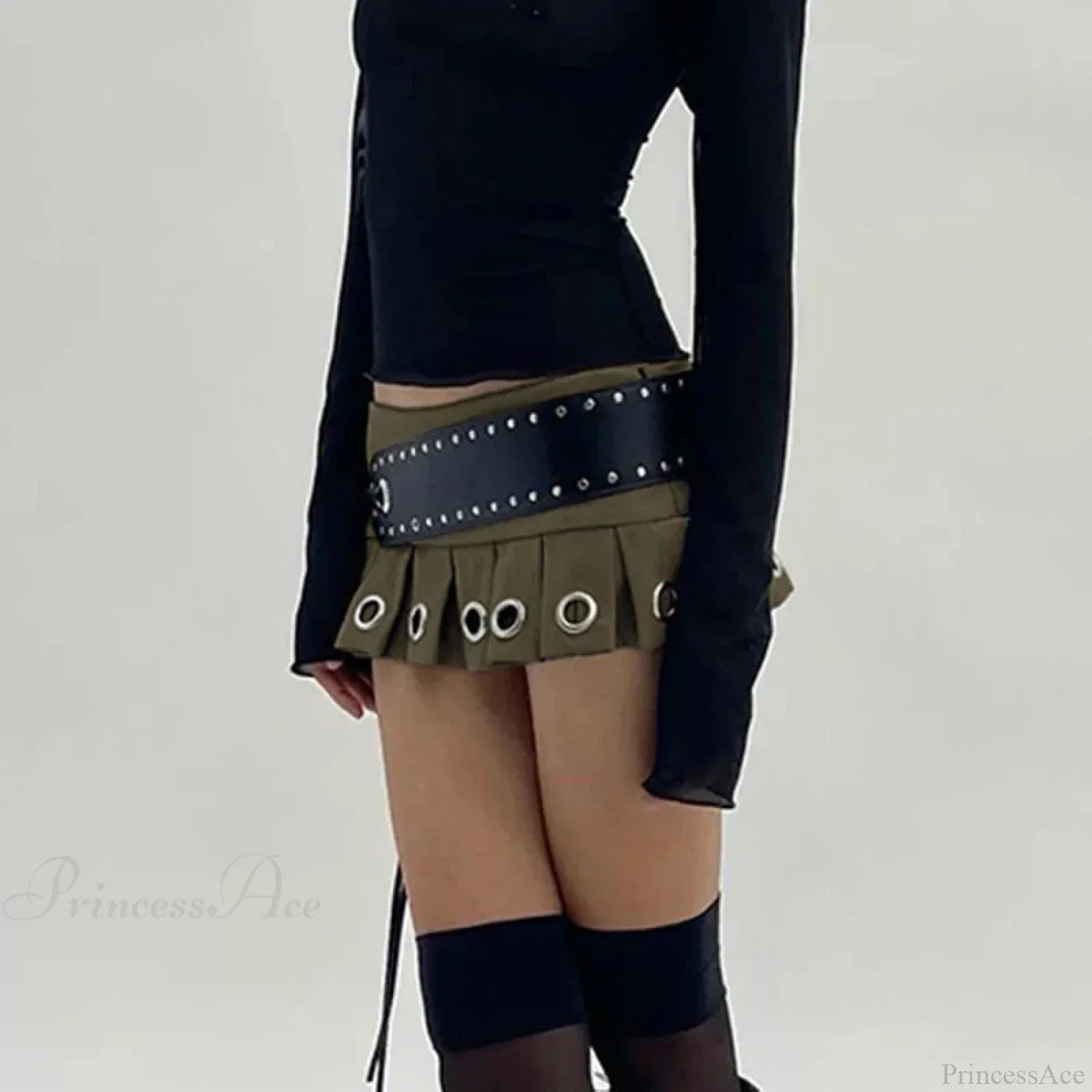 Short Ascending Folded Animal Skin Skirt image 1