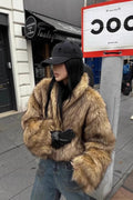 Short Faux Fur Raccoon Fur Warm Jacket Coat image 1