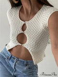 Short Sleeve Ruched O-Neck Buttons Up Y2K Knitted Crop T-shirts image 4
