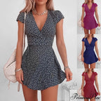 Short Sleeve Sexy V-neck Dresses image 2