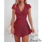 Short Sleeve Sexy V-neck Dresses image 3