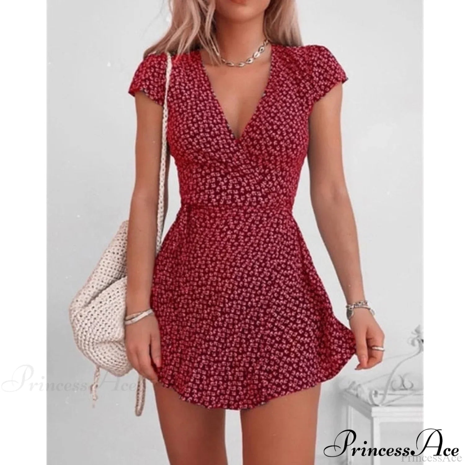 Short Sleeve Sexy V-neck Dresses image 3
