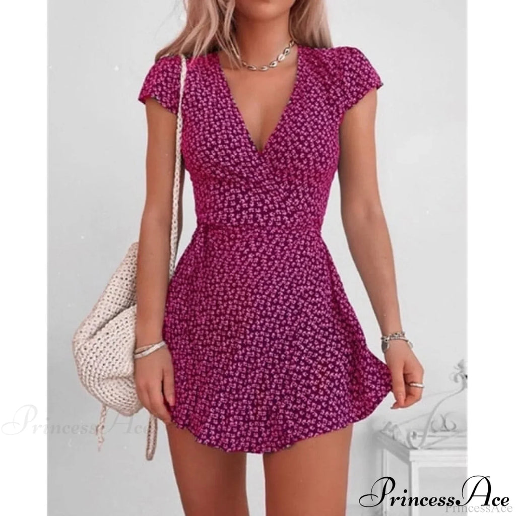 Short Sleeve Sexy V-neck Dresses image 5