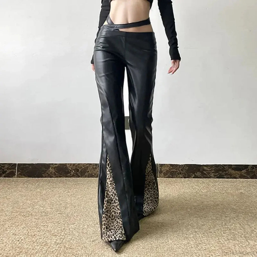 Short-Waisted Gothic Panther Leather Pant image 3