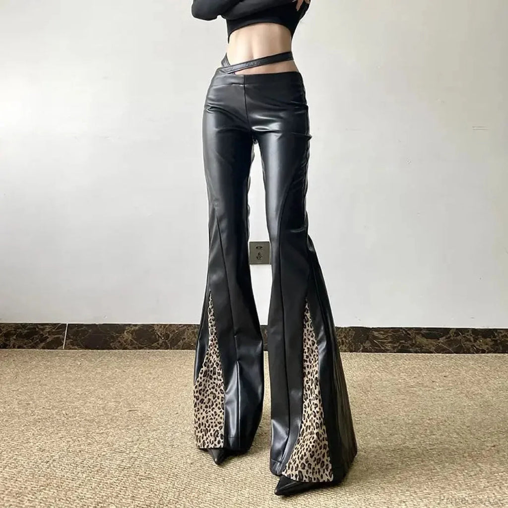 Short-Waisted Gothic Panther Leather Pant image 5