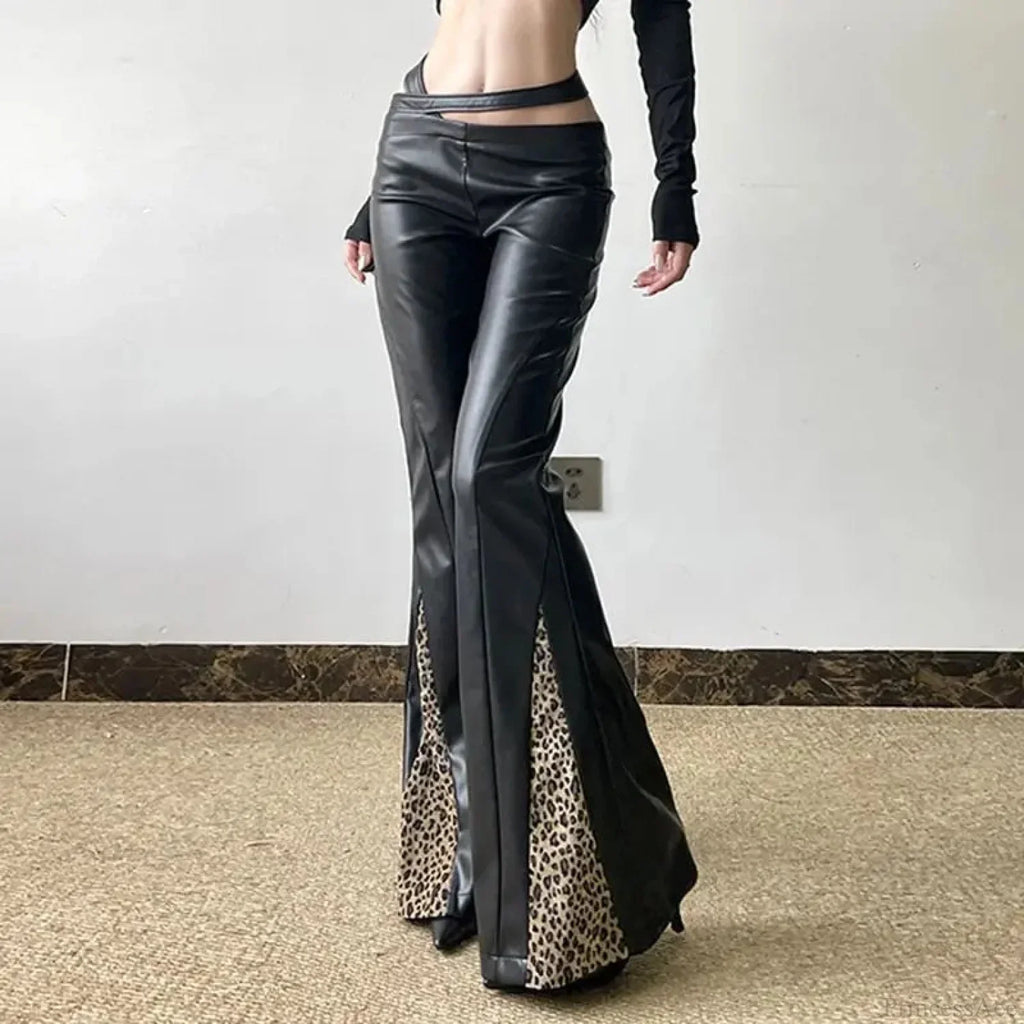 Short-Waisted Gothic Panther Leather Pant image 6