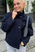 Short Woolen Casual Lapel Overcoat image 3
