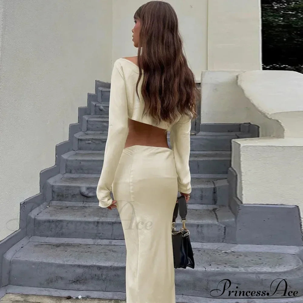 Shoulder Long Sleeve Maxi Dress image 3