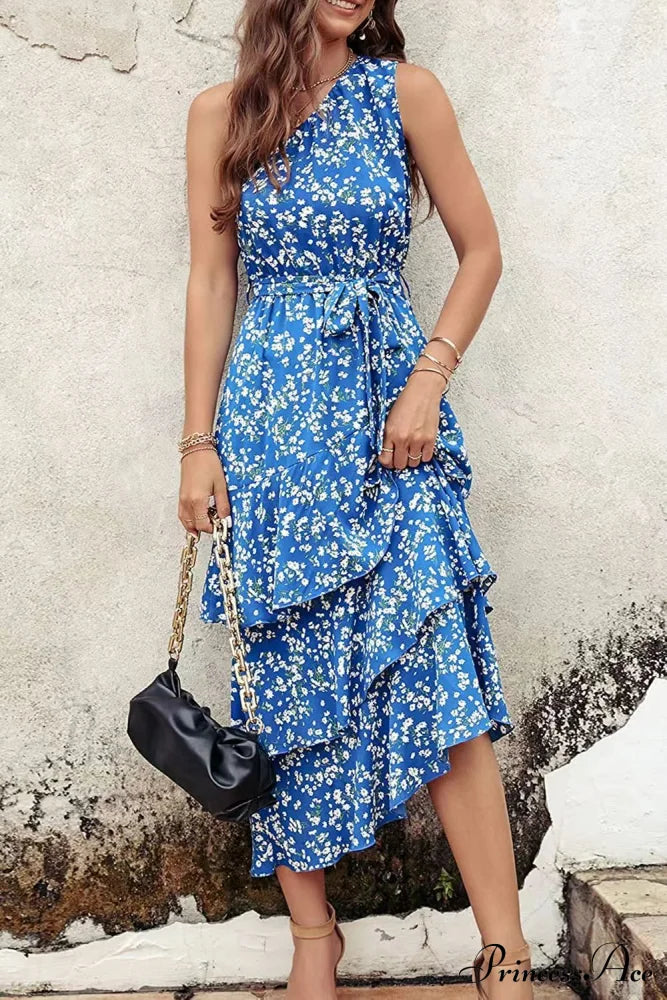 Shoulder One with Trim Gown Green Ruffle Print image 4