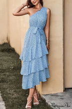 Shoulder One with Trim Gown Green Ruffle Print image 2
