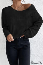 Shoulder Round Ribbed Neck Arm Long Drop Shirt image 5