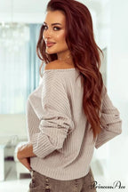 Shoulder Round Ribbed Neck Arm Long Drop Shirt image 2